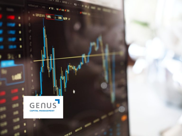 image of stock chart and genus capital management log