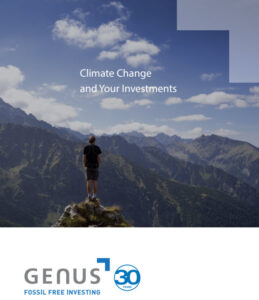 Climate Change and Your Investment PDF cover with Genus Capital Management's logo